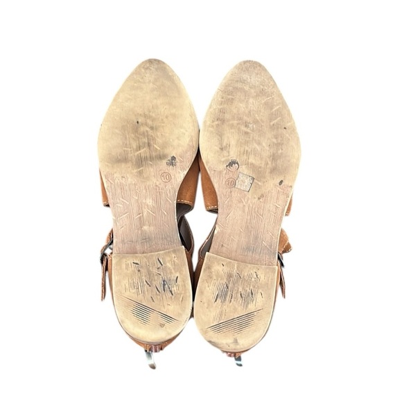 Chinese Laundry “Dandy” Whisky Suede Brown Strappy Boots/ Flats Size 10 - Picture 5 of 7